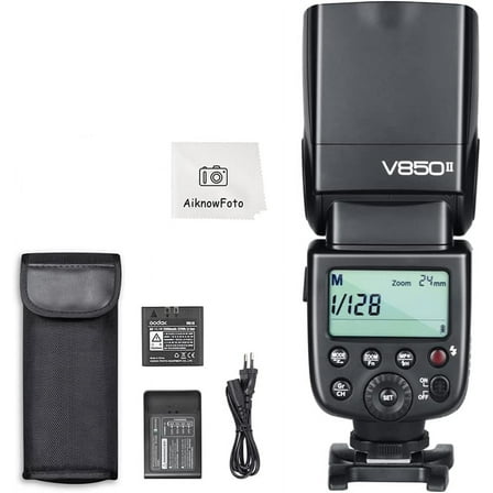 Godox V850II GN60 2.4G 1/8000s High-Speed Sync Camera Flash with 2000mAh Li-ion Battery，1.5s Recycle time Compatible for Canon,Nikon,Pentax,Olympus,Fuji, etc. for Wedding Portrait Studio Photography