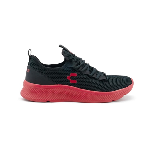 Tenis Charly Para Hombre Running Deportivo Ligero Negro/Rojo negro 27