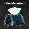 thumbnail image 6 of Lsque Cool Blue Light Wolf Printed Long Tissue Box Cover Holder, Facial Paper Organizer Dispenser,Triangle with Bottom Belt, PVC Leather Decorative Organizer, 6 of 9
