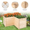 thumbnail image 5 of Costway 24'' L-Shaped Deep Root Planter Box Wooden Raised Garden Bed with Open-Ended Base, 5 of 11