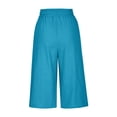 thumbnail image 5 of Capri Pants for Women Casual Cotton Linen Drawstring Lounge Pants Summer Loose Comfy Curved Hem Pants Pockets Ladies Comfy Plus Size 2026 Trendy Outfits Lightweight Cute Fashion Dressy Clothes, 5 of 6