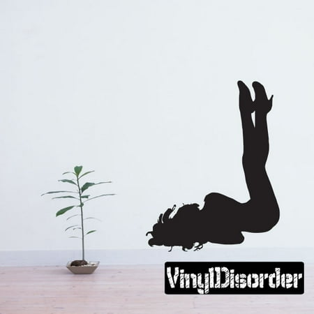 Woman with Legs in the Air Silhouette Decal 36 Inches