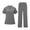 02-Gray, variant on Women’s Scrub Set, V-Neck Short Sleeve Top & Jogger Pants, Quick Dry Medical Uniform with Pockets for Nurses