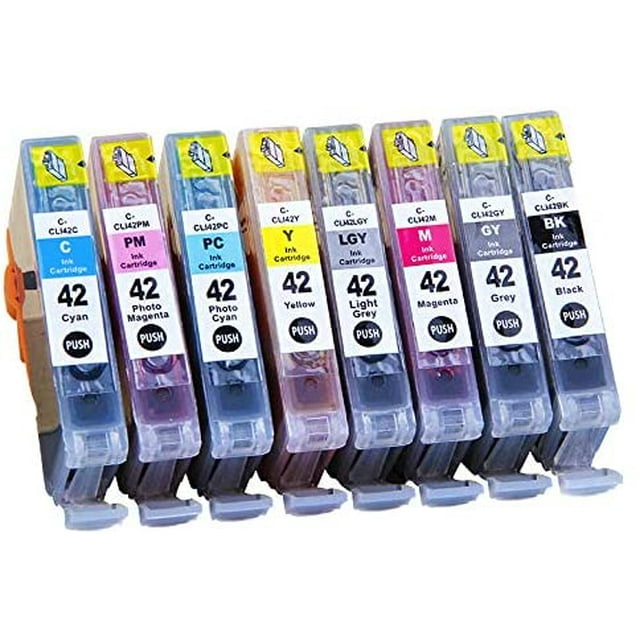 SZ Compatible Ink Cartridge Replacement for Canon 42 CLI42 CLI-42 BK C M Y PM PC GY LGY for Canon Pixma Pro-100 Printer