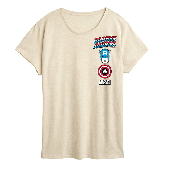 Marvel Captain America - Logo Stack - Women's Short Sleeve Graphic T-Shirt