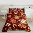 thumbnail image 3 of Manfei Cute Gingerbread Man Bedding Comforter Set for Kid, Red Brown Christmas Twin Comforter Sets, Xmas Tree Stars Gifts Reversible Bedding Set, Luxury Bedroom Decor, 2 Pieces, 3 of 9