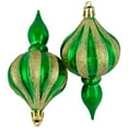thumbnail image 4 of Northlight 8ct Green Shatterproof Finial Christmas Ornaments, 4.75", 4 of 5