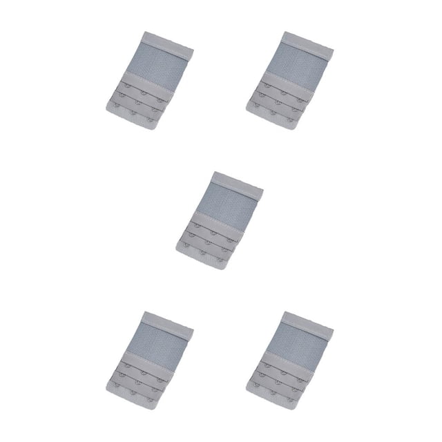 Baohd Extension Strap Bra Extender Buckle 3 Rows 3 Hooks Women Multicolor Lengthened Band Lingerie Replacement Intimates silver gray 5Set