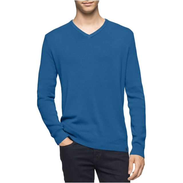 Calvin Klein suéter de punto para hombre, azul, grande Calvin Klein Pull-over