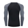 thumbnail image 4 of Gym T Shirts for Men Long Sleeve Quick-Drying T-Shirts Mens Stretchy Slim-Fit Color-Block Pullover Crewneck Athletic Workout Swim Shirt Tops, 4 of 4