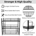 thumbnail image 4 of Metal Three-layer Bunk Bed For Adults And Children, Universal Bunk Bed With Safety Railing, Climbing Ladder, Space Saving Dormitory Bed, Mattress Size: Twin Size,Black, 4 of 11