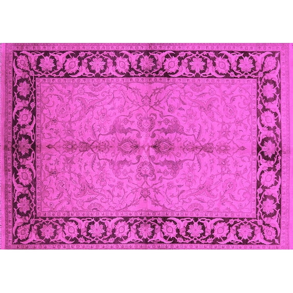 Ahgly Company Indoor Rectangle Oriental Pink Traditional Area Rugs, 3' x 5'