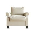 thumbnail image 3 of Castle Place Linen Upholstered Arm Chair, Beige, 3 of 7