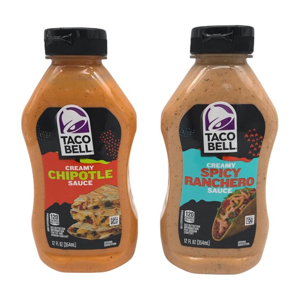 Taco Bell Spicy Rancheo and Chipotle Sauce, 12 Ounce Salad Dressings