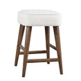 thumbnail image 7 of Wes Mid-Century Modern Boucle Upholstery Backless Counter Barstool (Set of 2), 7 of 7