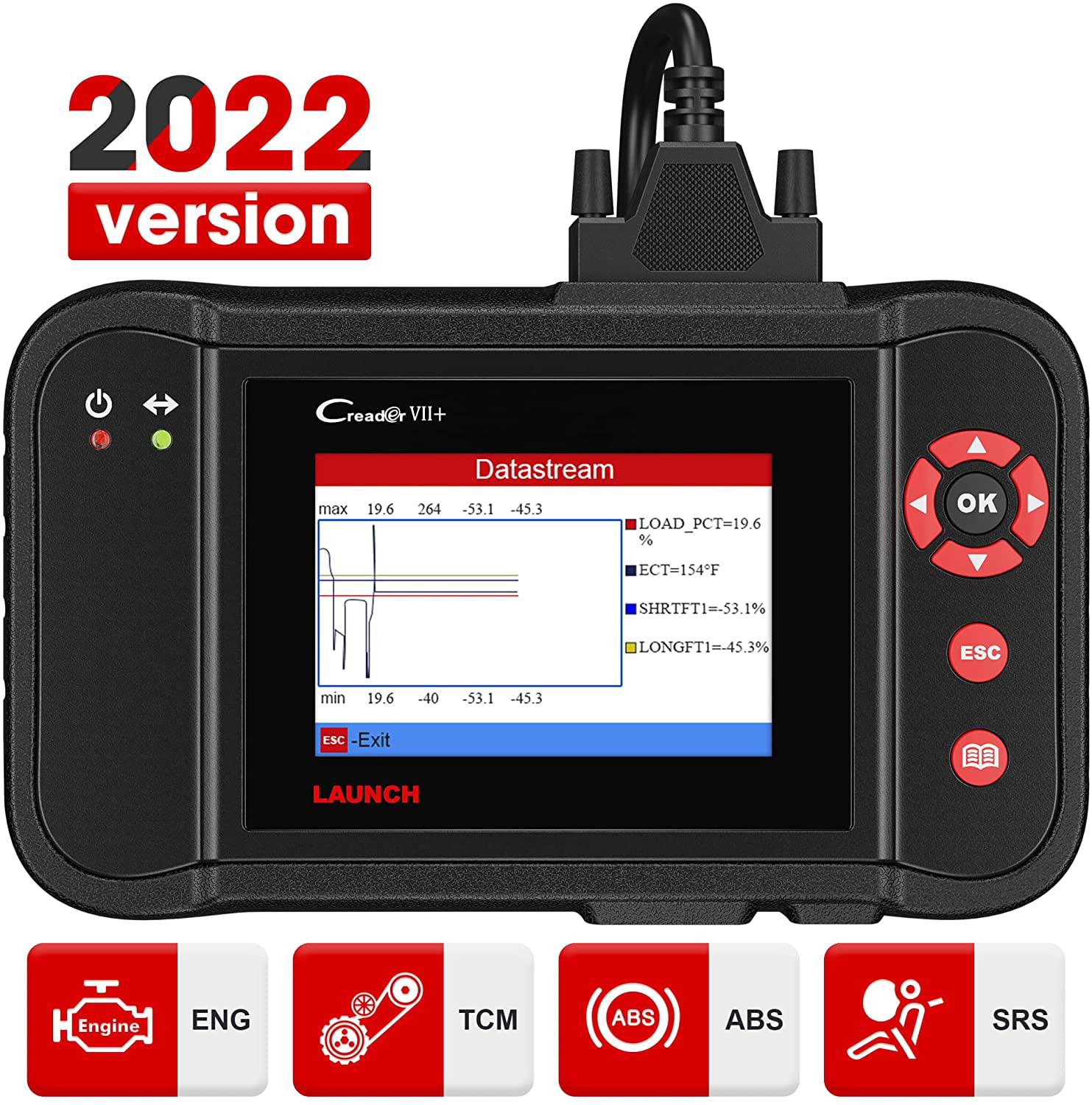Launch CRP129 X OBD2 Diagnóstico CRP129X Escáner Código SRS ABS EOBD 