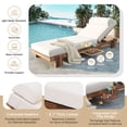 thumbnail image 4 of 78.8'' Outdoor Patio Chaise Lounge Chair, Acacia Wood Adjustable Recliner with Headrest and Retractable Side Tray, 3-Position Backrest, 400 lbs Capacity for Poolside Garden Beach, 4 of 7