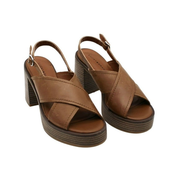 Lucky Brand Women's Delmie Slingback Stacked Platform Sandals Women's Shoes