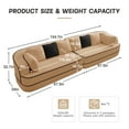 thumbnail image 2 of SOULART 134.7" Cloud Couch, Brown Teddy Fabric Sectional Sofa for Living Room, No Assembly Fluffy Comfy Couch with Contrast Color Design, 2 of 14