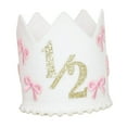 thumbnail image 3 of Yunhgft 1/2 Birthday Crown Little Princess Crown Sweet Girls Bow Decorative Themed Party Golden, 3 of 9