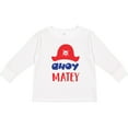 thumbnail image 3 of Inktastic Ahoy Matey, Pirate Hat, Skull and Bones, Pirates Boys or Girls Long Sleeve Toddler T-Shirt, 3 of 5