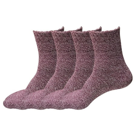 

4 Pairs Womens Winter Casual Wool Blend Thick Knit Thermal Warm Crew Cozy Boot Socks Size 5-10