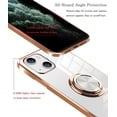 thumbnail image 4 of Compatible with iPhone 14 Plus 5g Case Slim Thin with Ring Stand Metal Electroplated Soft Flexible Tup Frame Full Body Shock-Absorption Bumper Hard Back Mobile Cover-White, 4 of 18