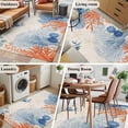 thumbnail image 5 of Orange Navy Blue Coral Area Rugs 4'x6', Washable Small Throw Rugs for Office Bathroom, Summer Beach Coastal Rustic Indoor Outdoor Rug Non-Slip Low Pile Carpet Runner Reversible Floor Mats, 5 of 8