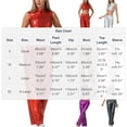 thumbnail image 3 of Karymi Womens Summer Tops 2 Piece Shiny Stage Set, Mock Neck Sleeveless Crop Tank Top & Elastic Waist Cargo Pocket Wide Leg Long Pants Cute Tops for Women, 3 of 5