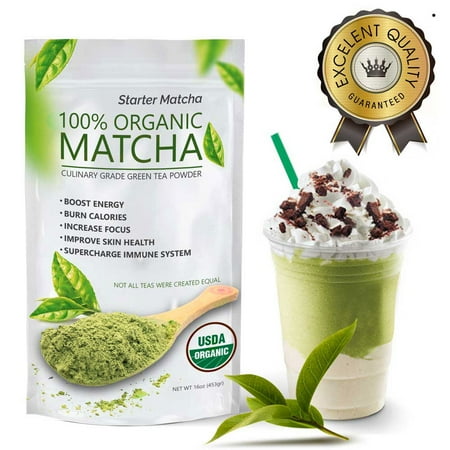Starter-Matcha-16oz-USDA-Organic-Kosher-Non-GMO-Certified-Vegan-and-Gluten-Free-Pure-Matcha-Green-Tea-Powder-Natural-Energy-Booster-and