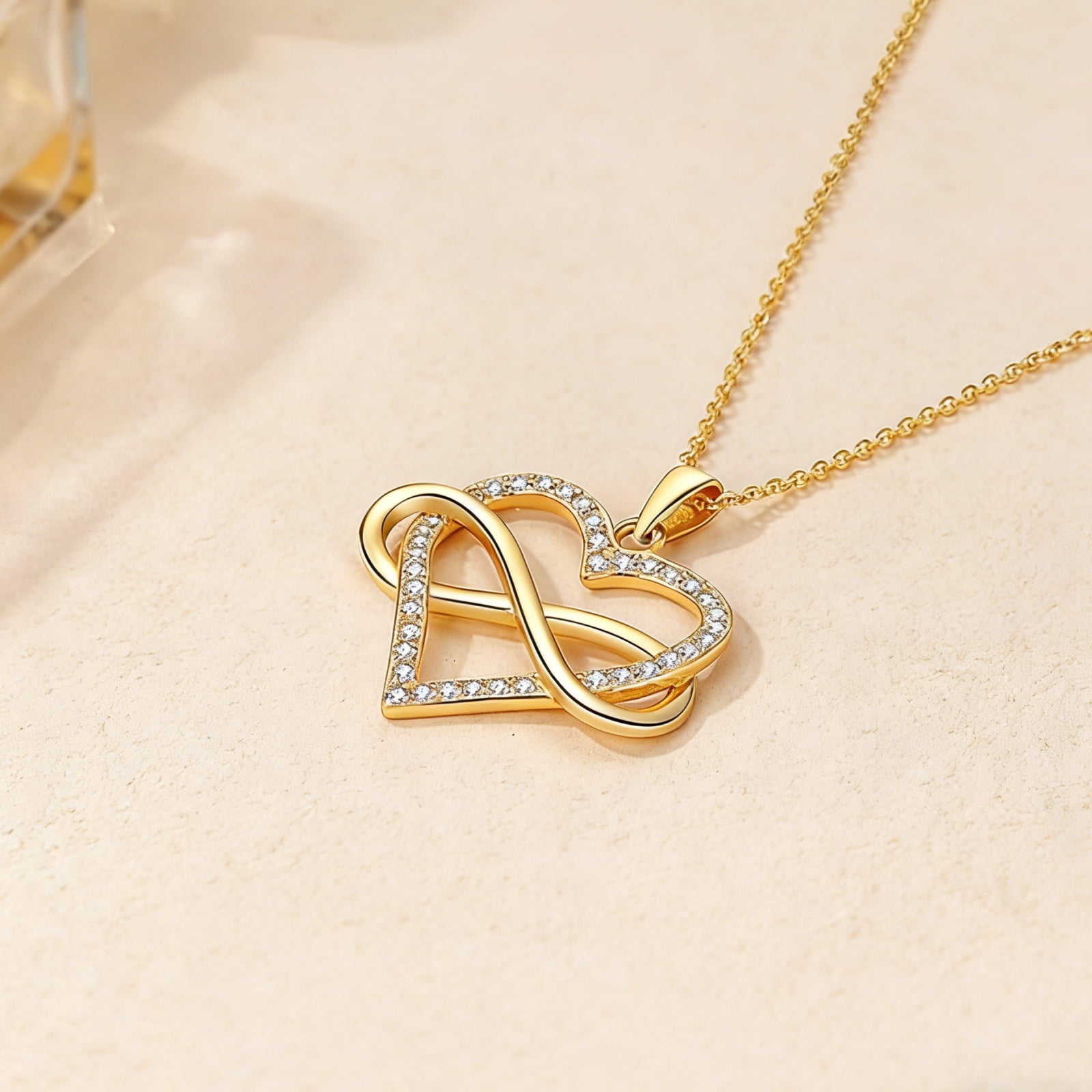 SFTING Necklaces for Woman Infinity Pendant Love Heart Necklace Silver 18K Plated Valentine Gift for Her