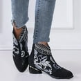 thumbnail image 5 of jsaierl Women Boots Retro Embroidered Rhinestone Thick Heel Shoes Boots Plus Size Boots, 5 of 6