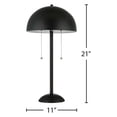 thumbnail image 3 of Rivet 21"H 2-Light Modern LED Metal Dome Table Lamp Painted Powder Coated Matte Black Finish, 3 of 6