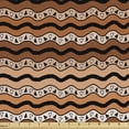 thumbnail image 1 of Zambia Sofa Upholstery Fabric by the Yard, Tribal Pattern with Wavy Lines Geometric Triangles Kenyan Art Design, Decorative Fabric for DIY & Home Accents, 5 Yards, Pale Brown Cinnamon by Ambesonne, 1 of 4