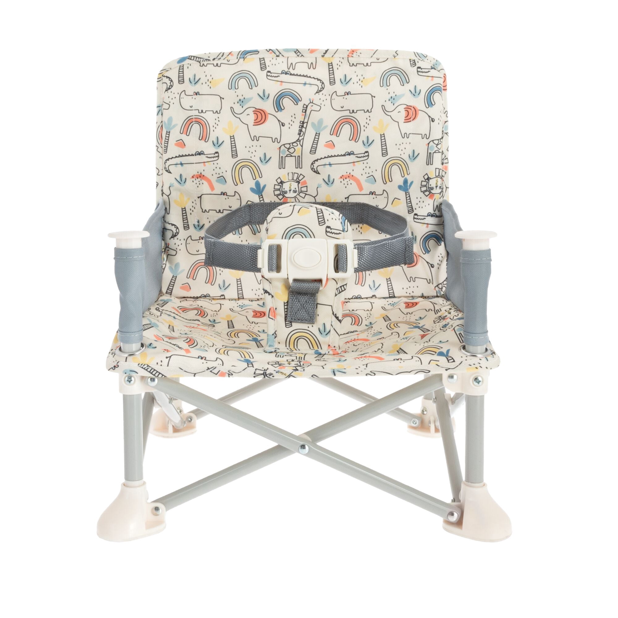Nuby Pop-Up Portable Booster Seat with Removable Tray, Safari