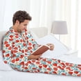 thumbnail image 5 of Bingfone Men's Pajama Set 2 Piece Loungewear PJs, Long Sleeve with Pajama Pants-Strawberries, 5 of 7