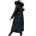 thumbnail image 6 of Olyvenn Women's Winter Puffer Coat Long Faux Fur Hooded Snow Jacket Thicken Thermal Down Outwear for Cold Freezing Weather Black XXL, 6 of 8