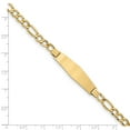 thumbnail image 3 of 14K Yellow Gold bracelet ID Figaro 7 in 10 mm 6 Polished Soft Diamond Shape with Semi-SolSoft Figar, 3 of 3