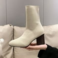 thumbnail image 6 of POROPL Ankle Boots for Women Pointed Toe Sock Shoes,Boots Size 7.5, 6 of 7