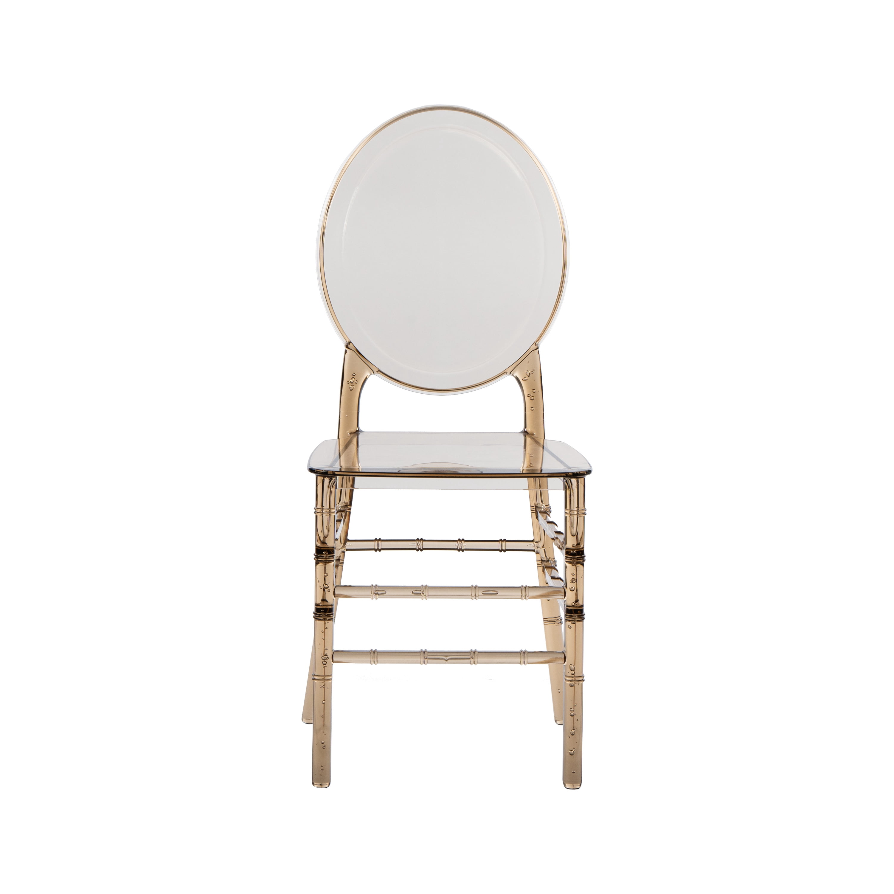 Techni Home Chiavari Style Ghost Chair, Set of 2 Stackable Acrylic Chairs for Weddings, Parties, Events, Extra Dining Seating, Modern Versatile for Indoor/Outdoor Use, Amber