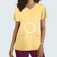 thumbnail image 2 of Nmnitkp Scrubs Tops for Women Sunshine Sunflower Print Scrub Tops Comfortable and Practical Women Tops V-neck Short Sleeved Pocket ,Scrub Tops Women Stretchy, 2 of 5