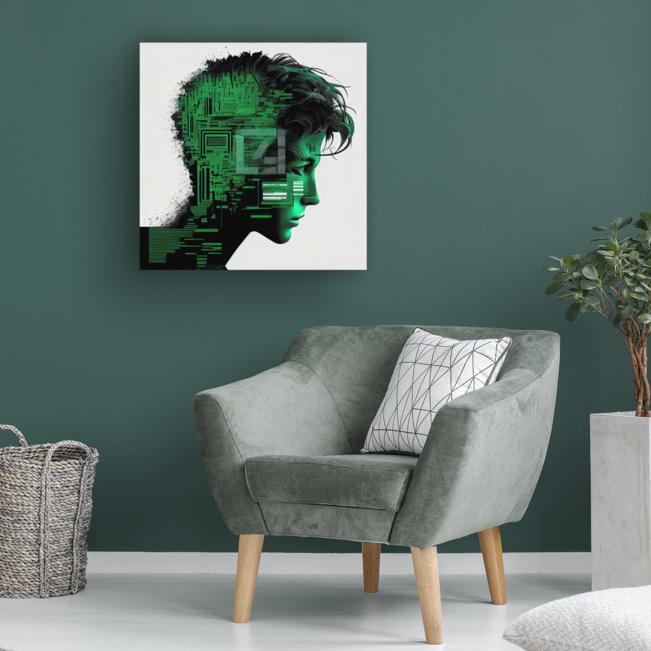 Canvas Wall Art - Sasha 'Gamer Dude II' Wall Art for Living Room, Bedroom, or Office Décor by Trademark Fine Art - 18 x 18 Inches
