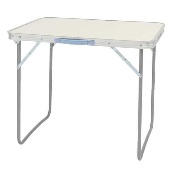 BAYUELSWU Camping Table 2Ft Small Folding Table Aluminum Fold Up Lightweight Table for Picnic Beach BBQ Cooking (White)