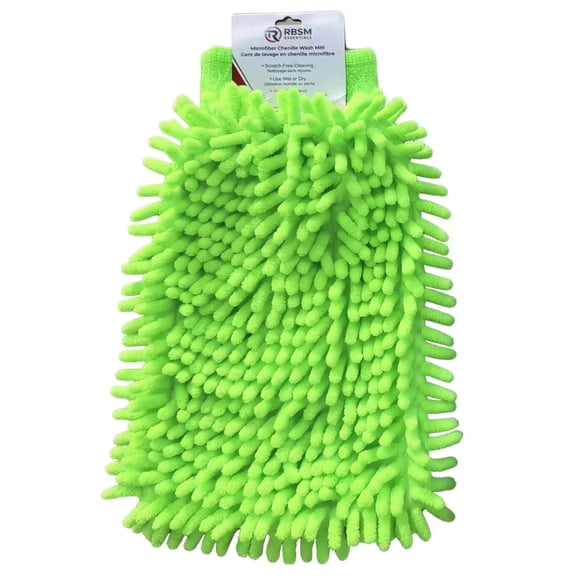 RBSM Essentials - Microfiber Chenille Car Wash Mitt , 2-Pack, Assorted Colors (Color May Vary)