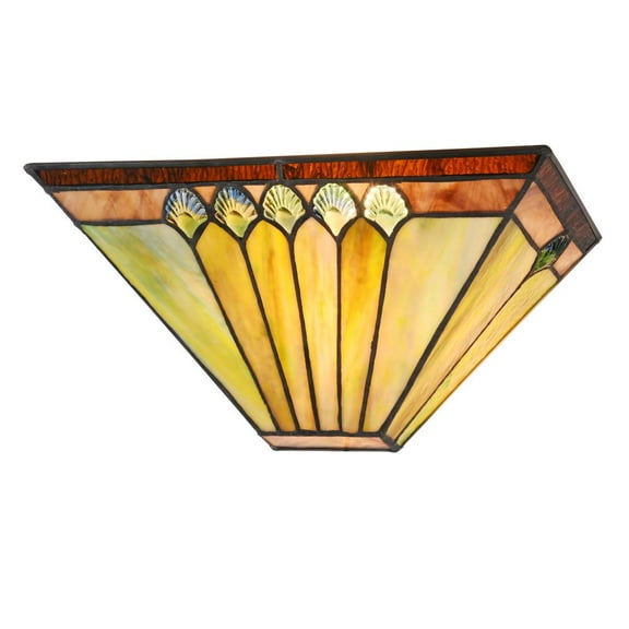 CHLOE Graham Tiffany-style 1 Light Mission Indoor Wall Sconce 12" Wide