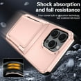 thumbnail image 7 of Dteck Card Holder Case for iPhone 16 Pro Max,Shockproof Silicone Case Card Slot Kickstand Hard PC Back Cover for iPhone 16 Pro Max,Rosegold, 7 of 7