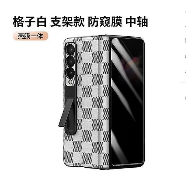 Leather Privacy Case Compatible Samsung Galaxy Z Fold 4 With Privacy Screen Protector & Kickstand Holder