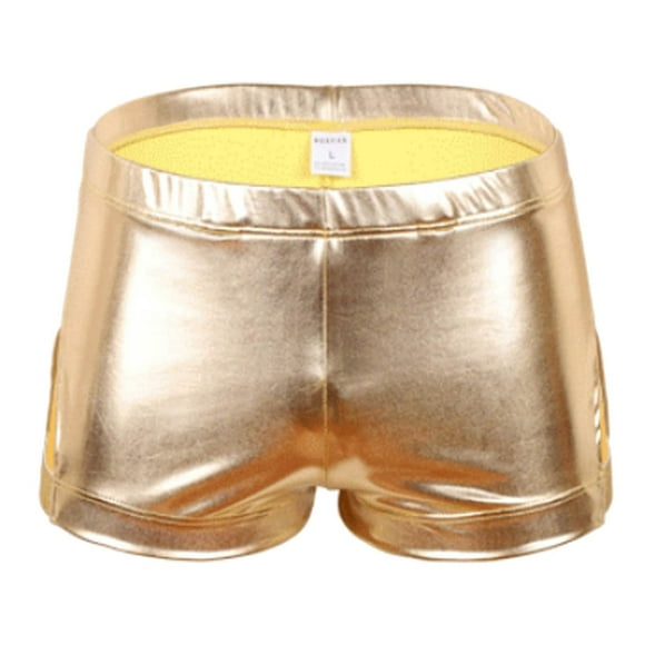 TSADFHJI Manmade Underwear Men Men's Sports Bronzed Solid Color Smooth Boxers with Pocket Pockets S Gold