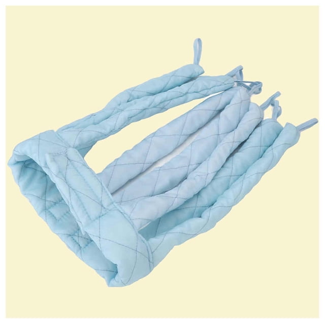 Rizadores de pelo satinados sin calor para cabello largo, set de peinado nocturno con varillas flexibles, color azul.