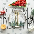 thumbnail image 5 of Christmas Tablecloth 60×84 Inch Rectangular, Winter Snow Trees White Washable Table Cover for Party Picnic Dinner Decor, 5 of 6